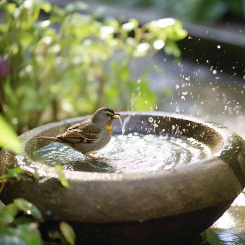  Offer Fresh Water to bird